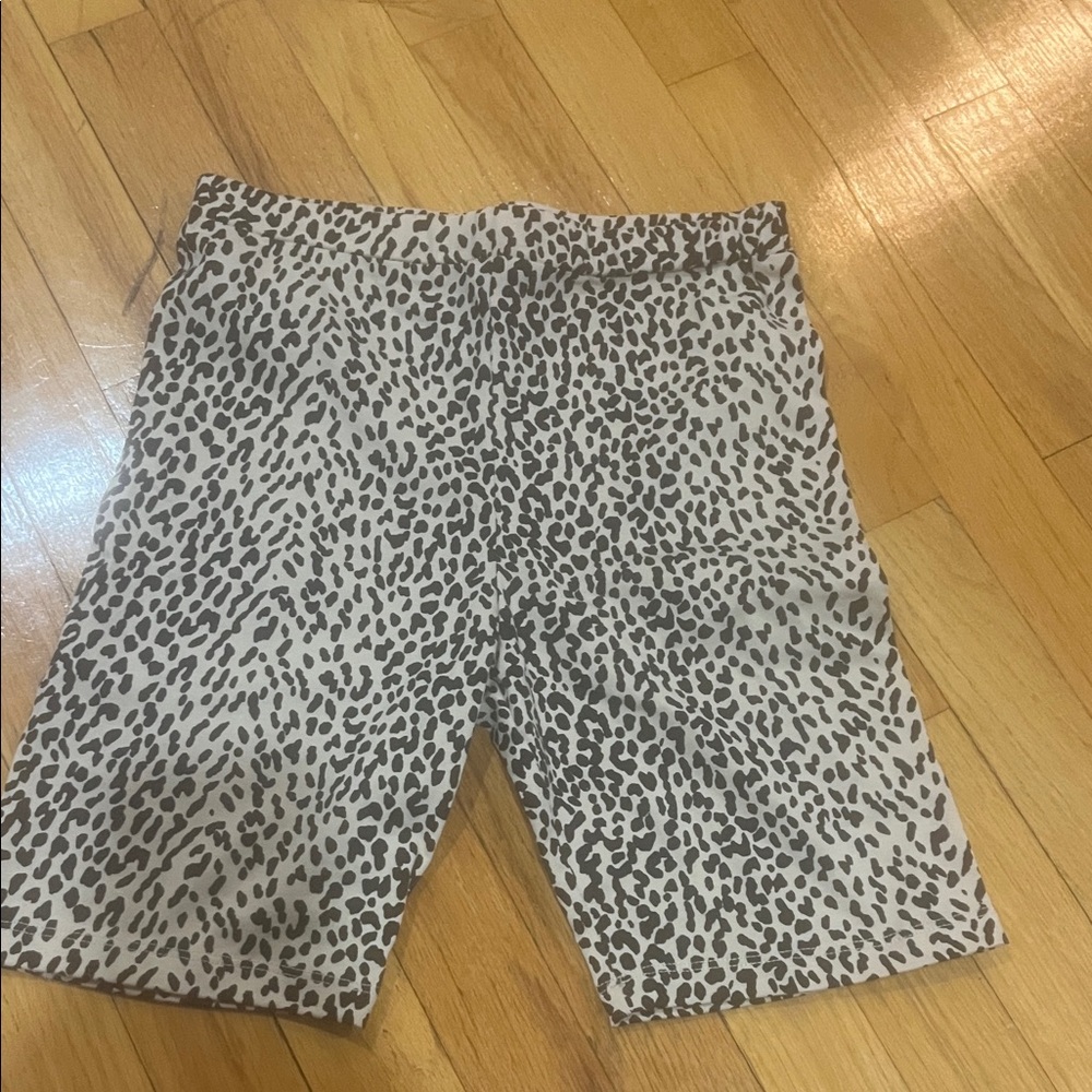 Adika Beige and Brown Women Animal Print Shorts Size Small